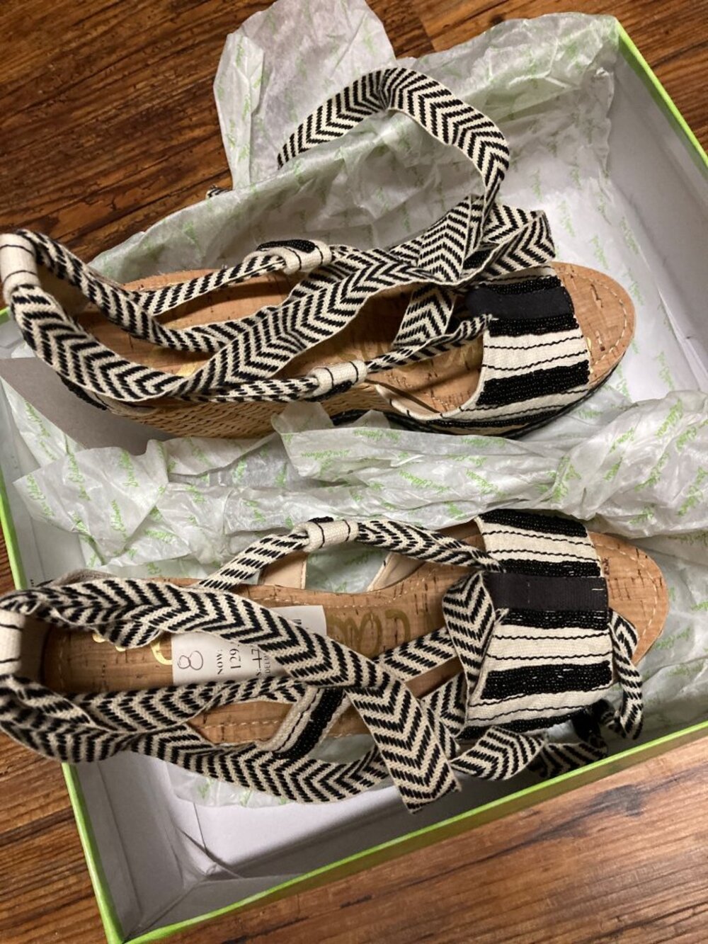 New Sam Edelman Canvas Wedge Shoes Size 8 - Stylish and Comfortable New In Box - Picture 10 of 10
